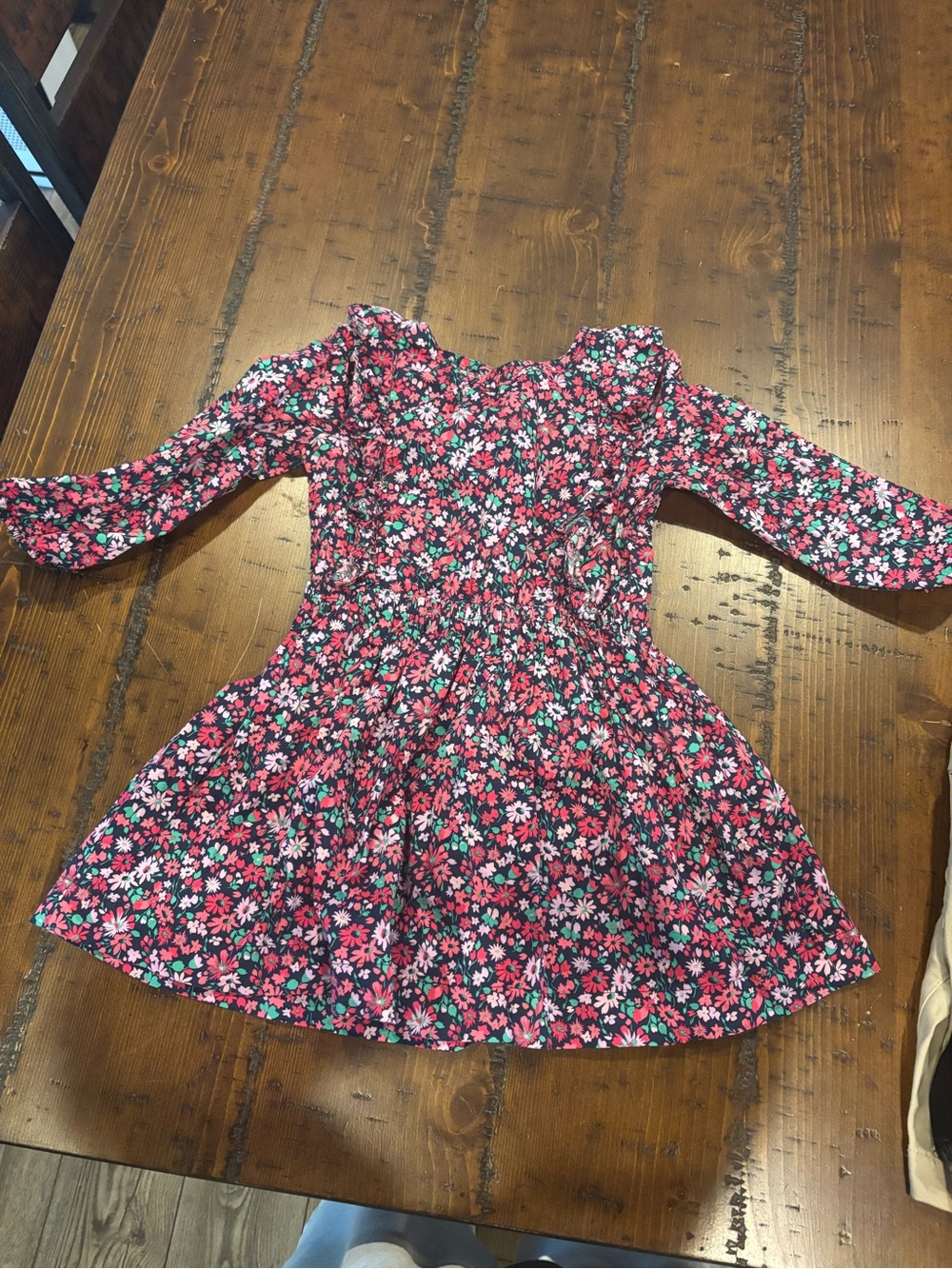 J crew Girls Pink Floral Long-Sleeve Dress. Size 4. New